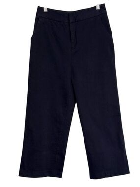 Oak + Fort Black Cotton Blend Wide Leg Crop Pants Size 4